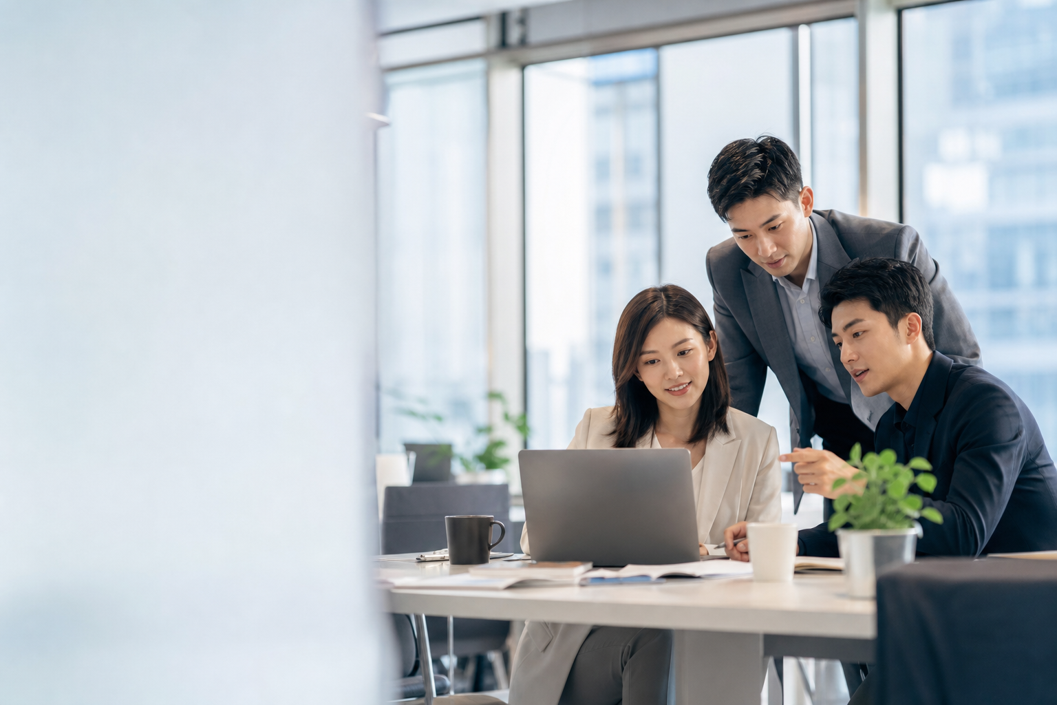 Business collaboration and communication in a Taiwanese workplace reflecting themes of interpersonal boundaries and cooperation pace based on star sign horoscope context